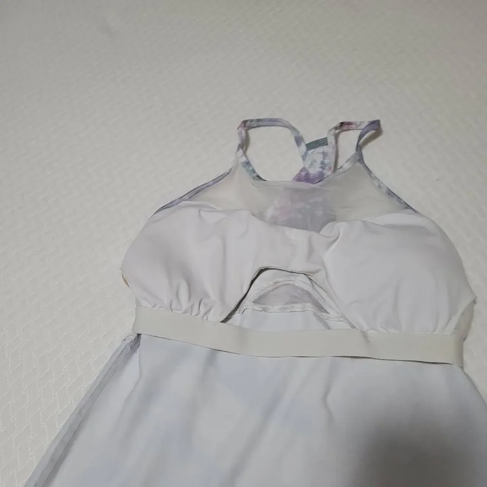 Fabletics Small Daphne Performance Tank Stratus/White Support Mesh Workout Gym - Picture 5 of 9